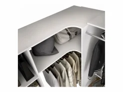 Vestidor de rincón Siles con cortina y cajones acabado , 205cm(alto) 214cm(ancho) 1