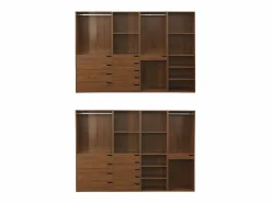Sweeek Vestidor módulo de 4 elementos nogal