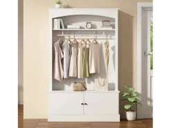 Best Vestidor moderno - con perchero y almacenamiento para zapatos - Banco de almacenamiento - con ganchos - Armario De Entrada