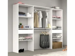 Clearance Vestidor Modular Abierto Custom con Módulo D 6 Estantes 2 Cajones 220x180 Blanco