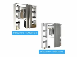 Online Vestidor Modular Abierto Custom con Modulo G 4 Estantes 138x180 cm Armario Abierto, Vestidor