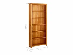 vidaxl vidaX Estantería de 6 niveles de madera maciza de roble 80x22,5x180 cm