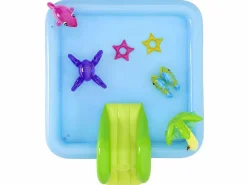 VidaXL Piscina hinchable Fantastic Aquarium tobogán + rociador de agua 86x239x206 cm Castillo Hinchable