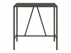 Hot Garden Furniture Village Green-Green Ridge Mesa alta bar superficie vidrio ratán PE marrón 110x70x110 cm Marru00f3n