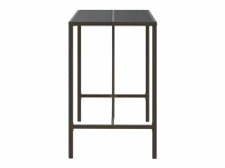 Hot Garden Furniture Village Green-Green Ridge Mesa alta bar superficie vidrio ratán PE marrón 110x70x110 cm Marru00f3n