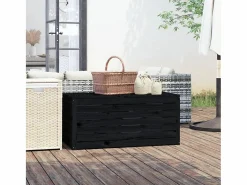 Clearance Garden Furniture Violeta Baúl de jardín madera maciza de pino 101x50,5x46,5 cm Negro