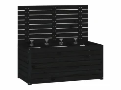 Clearance Garden Furniture Violeta Baúl de jardín madera maciza de pino 101x50,5x46,5 cm Negro