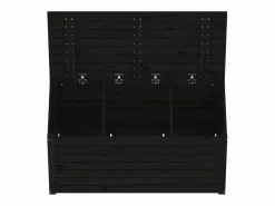 Clearance Garden Furniture Violeta Baúl de jardín madera maciza de pino 101x50,5x46,5 cm Negro
