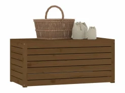 Garden Furniture Violeta Baúl de jardín madera maciza pino marrón miel 101x50,5x46,5 cm