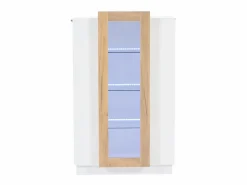 Hot Vitrina 74×40×120 cm - 3 puertas - con iluminación LED - con estantes de vidrio - + natural Vitrina