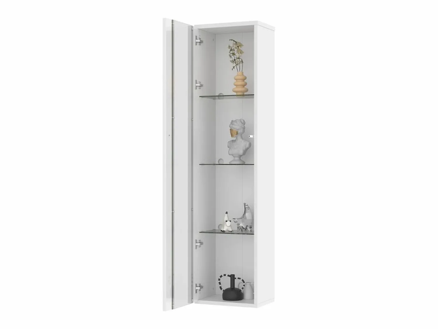 Clearance Vitrina 40×29×170 cm - iluminación LED multicolor con mando - divisiones de cristal - Vitrina