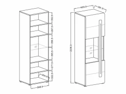 Petits-Meubles Vitrina 1 puerta con LED Louis Madera