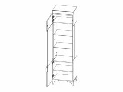 Online Petits-Meubles Vitrina 1 puerta con LED Ruben Madera Color natural claro