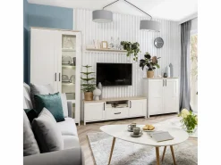 Petits-Meubles Vitrina 2 puertas Aksel Blanco y Madera
