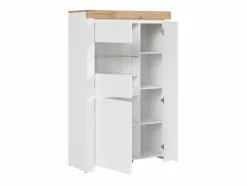 Discount Petits-Meubles Vitrina 3 puertas Hella Blanca y Madera Blanco