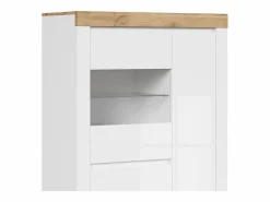 Discount Petits-Meubles Vitrina 3 puertas Hella Blanca y Madera Blanco