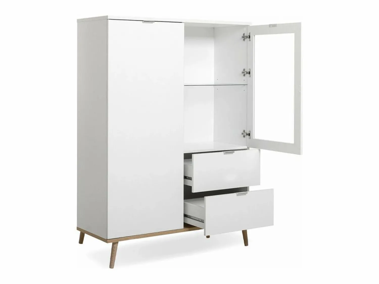 Online Calicosy Vitrina 2 puertas y 2 cajones - Al. 140 cm - Copenhague Blanco