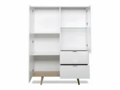 Online Calicosy Vitrina 2 puertas y 2 cajones - Al. 140 cm - Copenhague Blanco
