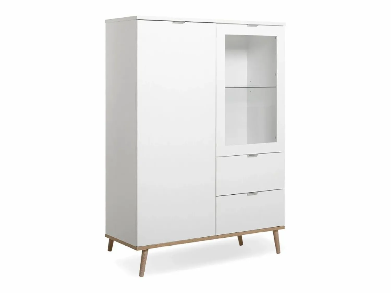Online Calicosy Vitrina 2 puertas y 2 cajones - Al. 140 cm - Copenhague Blanco
