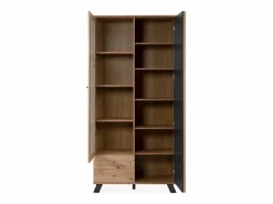 Discount Calicosy Vitrina 2 Puertas y 2 Cajones Decoración Roble L92 cm - Lublin Marru00f3n