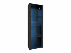 Hauss Spole Vitrina alta con 3 estantes de cristal, cuerpo de MDF lacado en , LED incluido - 55x38x166cm
