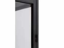 Outlet Vitrina alta puertas y laterales de cristal estructura metal negra Negro