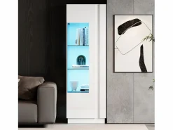 ModernLuxe Vitrina alto brillo 60×40×180 cm - con iluminación LED - 1 puerta -