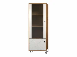 Clearance Les Tendances Vitrina artesanal Kidou roble y blanco mate 123 cm Multicolor