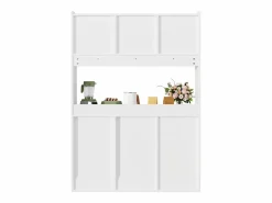 Discount Vitrina blanca - Mueble de comedor con 5 puertas y 1 cajón - estantes regulables y luces LED Vitrina