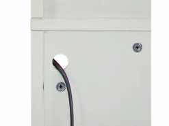 Discount Vitrina blanca - Vitrina con 2 puertas y luces LED - almacenaje abierto - para salón y dormitorio Vitrina