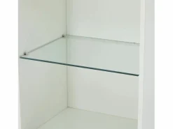 Discount Vitrina blanca - Vitrina con 2 puertas y luces LED - almacenaje abierto - para salón y dormitorio Vitrina