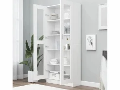 Vitrina Blanca 82,5x30,5x185,5 cm Madera de ingeniería Blanco