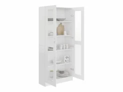 Vitrina Blanca 82,5x30,5x185,5 cm Madera de ingeniería Blanco