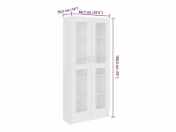 Vitrina Blanca 82,5x30,5x185,5 cm Madera de ingeniería Blanco