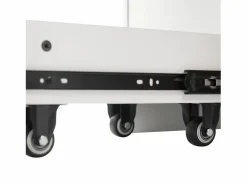 Clearance Vitrina con LED 70x40x160 cm - 1 puerta de vidrio y 1 cajón lateral deslizante - Ruedas - MDF + vidrio - Vitrina