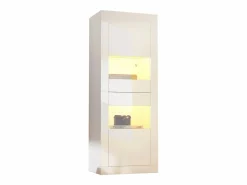 Merax Vitrina de alto brillo - 61 x 42 x 162 cm - con LEDs + 1 estante de cristal - aglomerado -