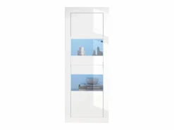 Merax Vitrina de alto brillo - 61 x 42 x 162 cm - con LEDs + 1 estante de cristal - aglomerado -
