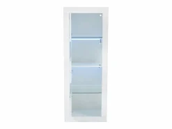 Merax Vitrina de alto brillo - 61 x 42 x 162 cm - con LEDs + 1 estante de cristal - aglomerado -