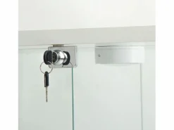 Vitrina de cristal - Vitrina de colección con puertas - Iluminación LED - 2 puertas, 4 estantes - 80,5×36,5×164 cm - Blanco