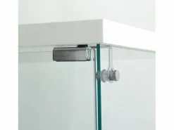 Vitrina de cristal - Vitrina de colección con puertas - Iluminación LED - 2 puertas, 4 estantes - 80,5×36,5×164 cm - Blanco