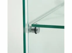 Vitrina de cristal - Vitrina de colección con puertas - Iluminación LED - 2 puertas, 4 estantes - 80,5×36,5×164 cm - Blanco