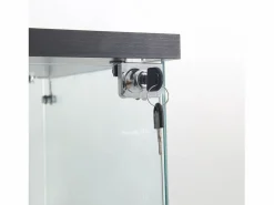 Vitrina de cristal con 3 estantes, luz LED y cerradura, color