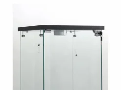 Vitrina de cristal con 3 estantes, luz LED y cerradura, color