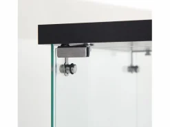 Vitrina de cristal con 3 estantes, luz LED y cerradura, color