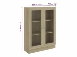 Discount vidaxl Vitrina de madera contrachapada color roble 82,5x30,5x115 cm Marru00f3n