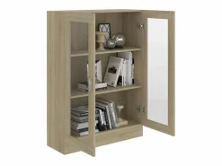 Discount vidaxl Vitrina de madera contrachapada color roble 82,5x30,5x115 cm Marru00f3n