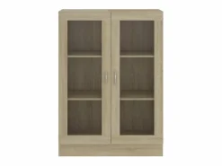 Discount vidaxl Vitrina de madera contrachapada color roble 82,5x30,5x115 cm Marru00f3n