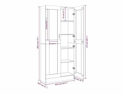 Clicnbuy Vitrina de madera contrachapada sonoma 82,5x30,5x185,5 cm