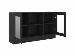 Best Vitrina de madera contrachapada 120x30,5x70 cm ES904203 Negro