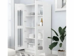 Best Vitrina de madera contrachapada 82,5x30,5x150 cm Vitrina